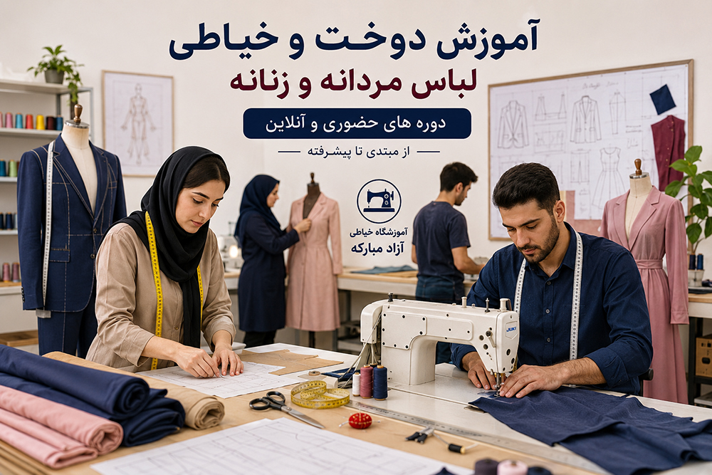 آموزش خیاطی حرفه‌ای از مبتدی تا پیشرفته | آموزشگاه خیاطی آزاد مبارکه
